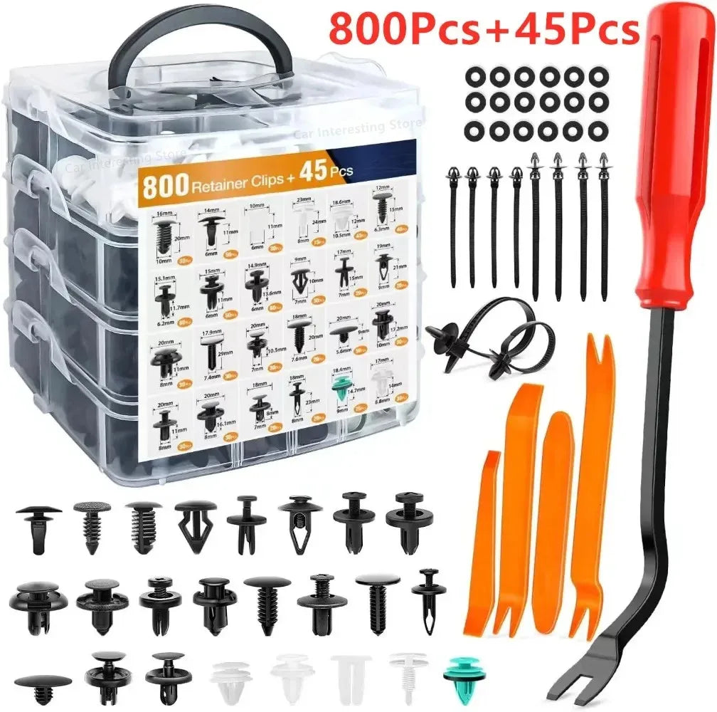 800pcs-100Pcs Car Fastener Clip Kit Fender Rivet Clips