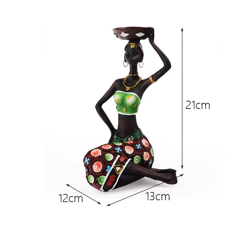 Creative Europe African Black Figure Sculpture Candle Holder,