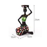 Creative Europe African Black Figure Sculpture Candle Holder,