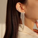 New Luxury Rhinestone Women's Earrings Tassel Crystal Hanging