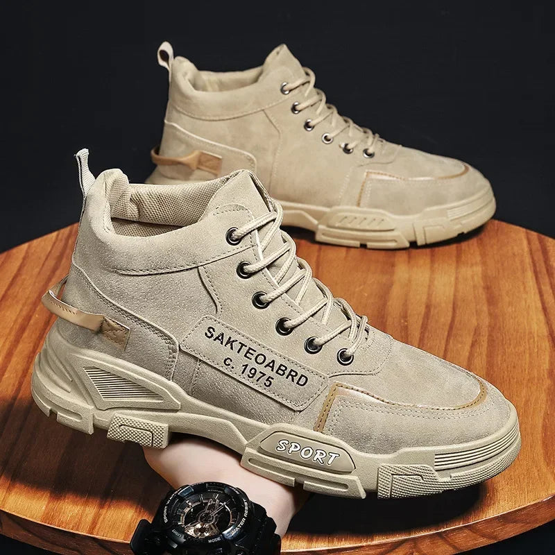 Autumn and Winter Middle Cylinder Fashion Men's Shoes