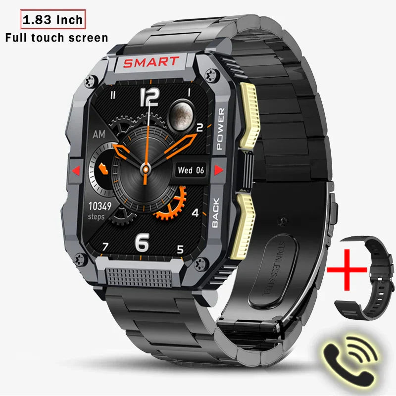 GPS Military Smart Watch Men Carbon Black Ultra