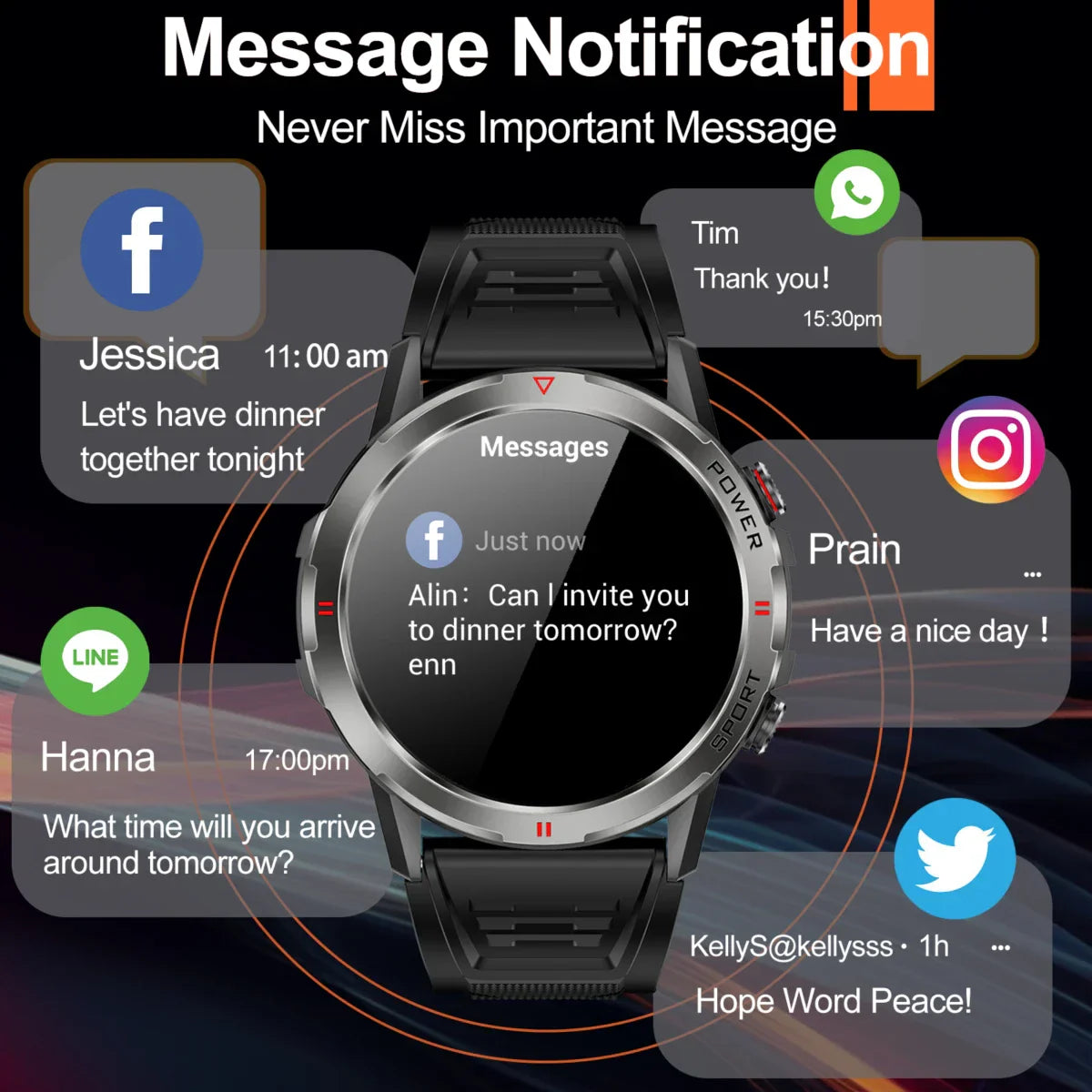 WEOFLY Smart Watch 1.43inch Large AMOLED Screen BlE5.2