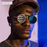 Metallic Retro Punk Steam Flap Vintage Sunglasses Personality