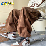 Men's Brown Y2K Baggy Japan Pants Oversized Corduroy