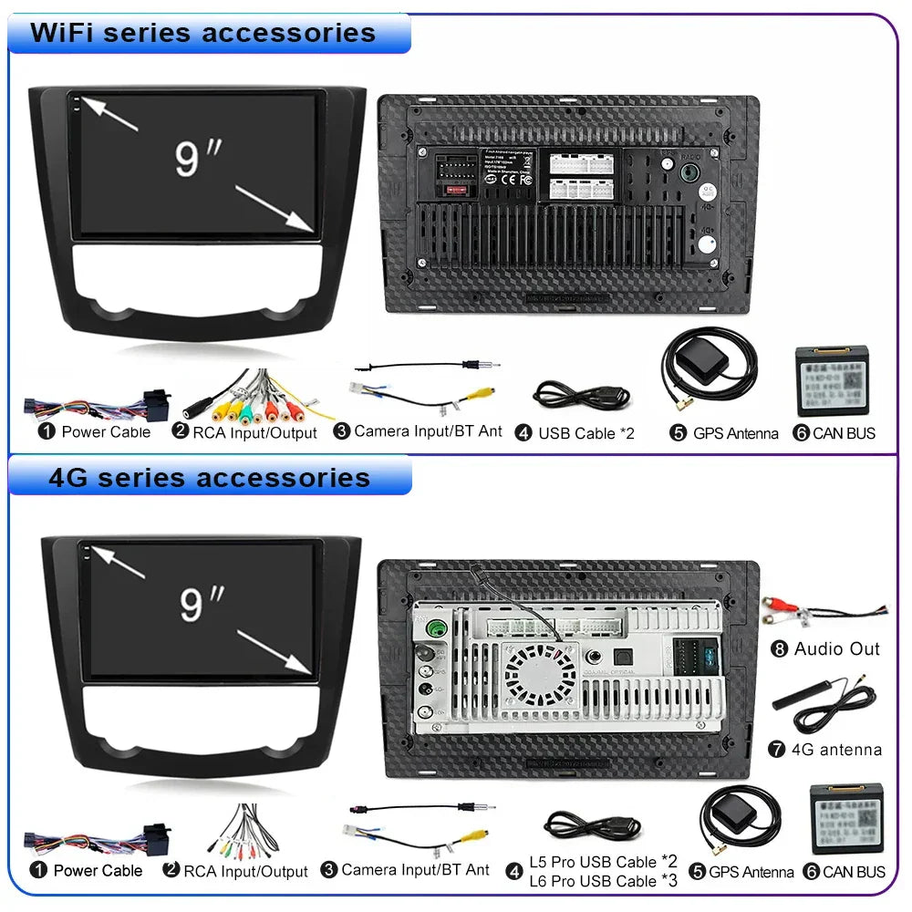 9" CarPlay Android Radio for Renault Kadjar (2015-2019)