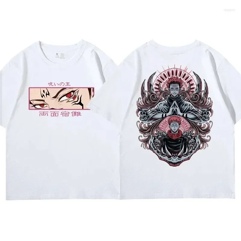 Retro Oversized 100% Cotton T Shirts Anime Jujutsu