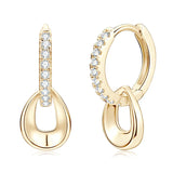 Anziw D Moissanite Hoops Earrings Silver 925 1.3mm