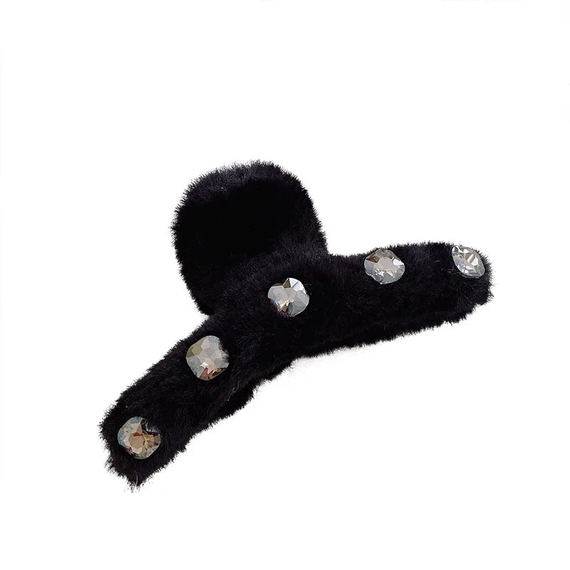 Autumn Winter Retro Oversized Geometric Plush Hair Clip