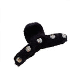 Autumn Winter Retro Oversized Geometric Plush Hair Clip