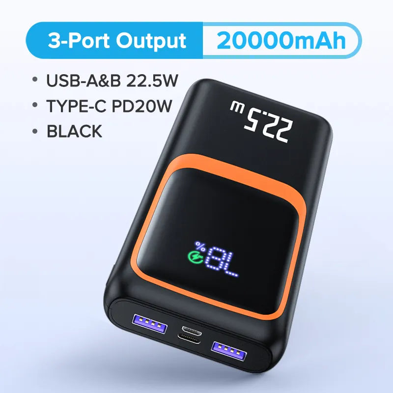 QOOVI Power Bank 20000mAh External Large Battery Capacity