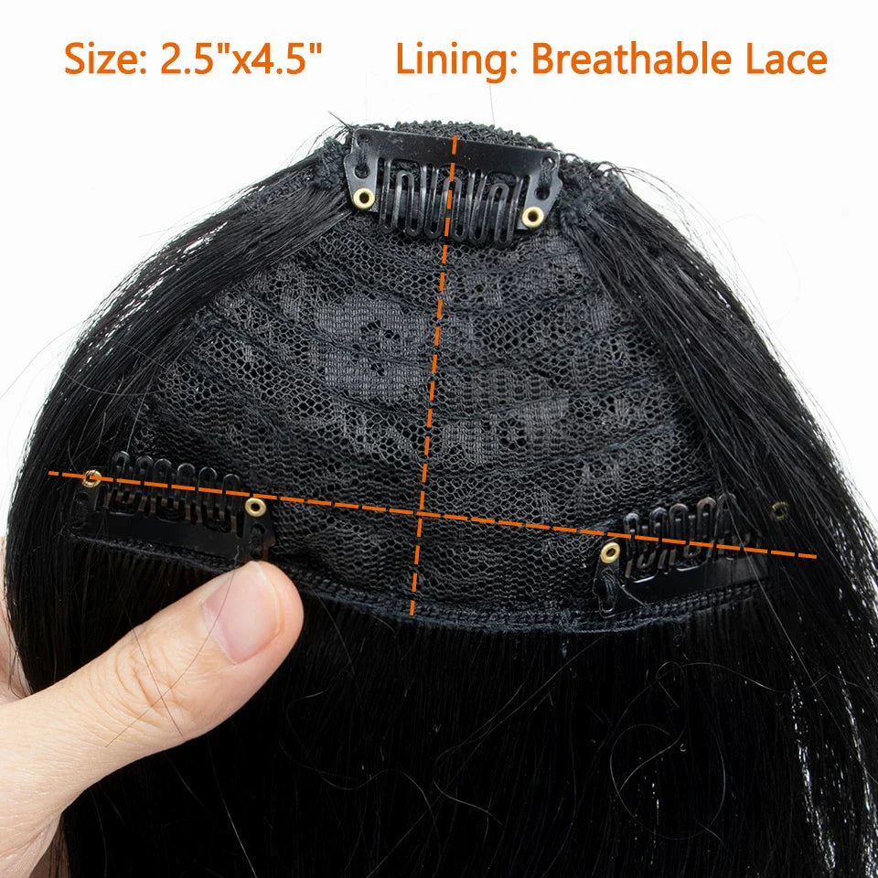 Human Hair Bangs 3 Clips 3D Blunt Cut