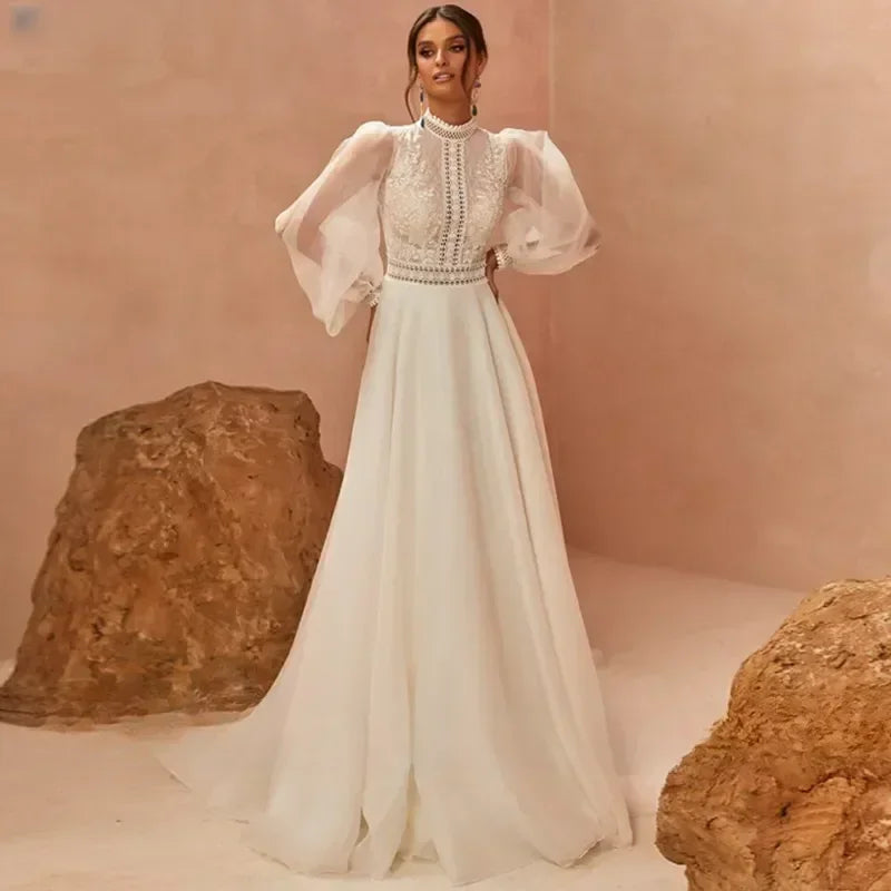 Robe Wedding Dress Bride Dresses Long Sleeves Bridal