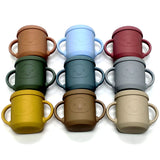 Silicone Snack Cup with Handle Double Ear Petal