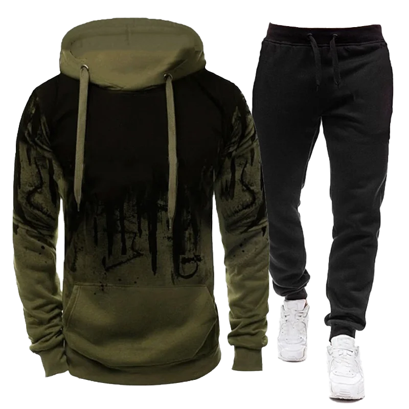 2023 Sportswear Men's casual Hoodie pants 2-piece autumn