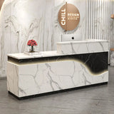 White Light Reception Desks Design Stylish Modern Luxury