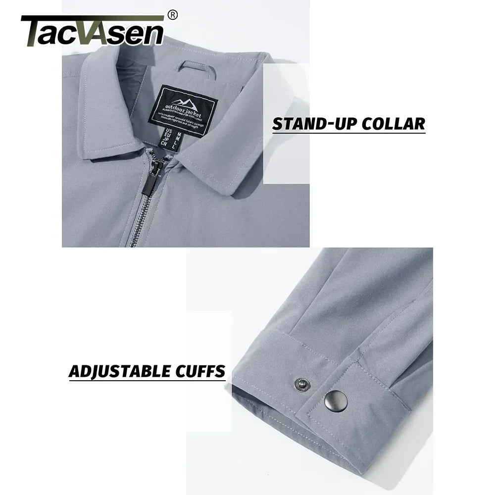 TACVASEN Lightweight Work Jackets Mens Classic Tunic Style