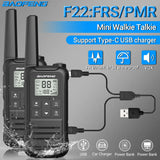2pcs Baofeng F22 PMR FRS Walkie Talkie Type-c