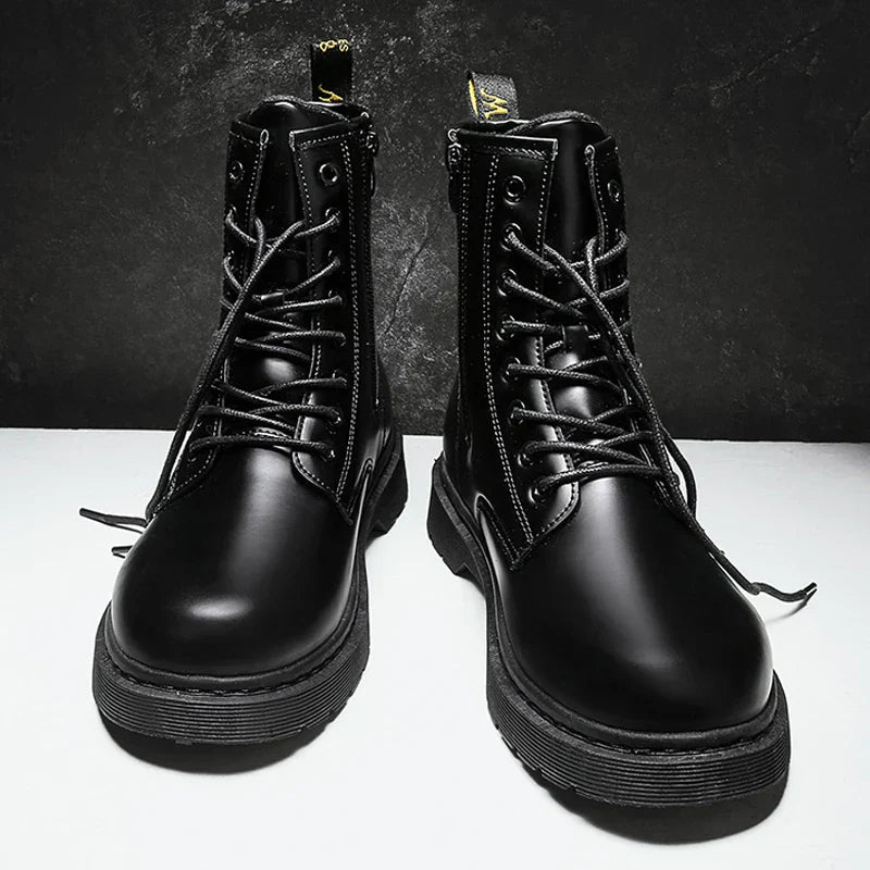 Leather Boots Man Autumn Winter High Top Classic
