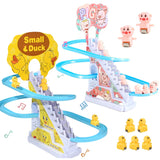 Kids Electric Small Duck Climbing Stairs Toy DIY