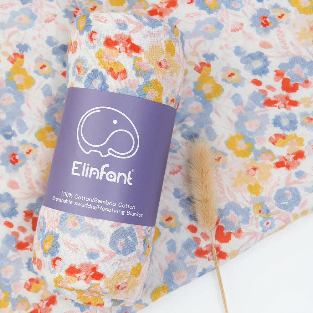 Elinfant Digital Print Muslin Swaddle Blanket Bamboo Cotton