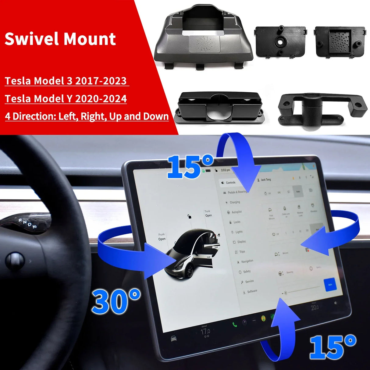 Swivel Mount for Tesla Model 3 highland Tilt