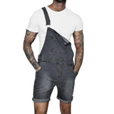 Pink Denim Overall Shorts for Men Fashion Hip
