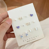 12Pcs 925 Silver Needle Stud Earrings for Women