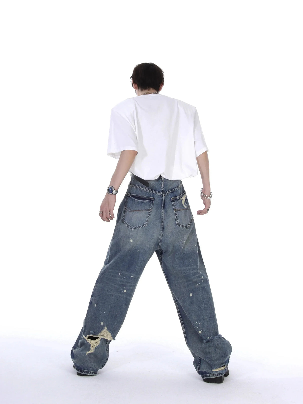REDDACHIC Men's Torn Ripped Baggy Jeans Hiphop Loose