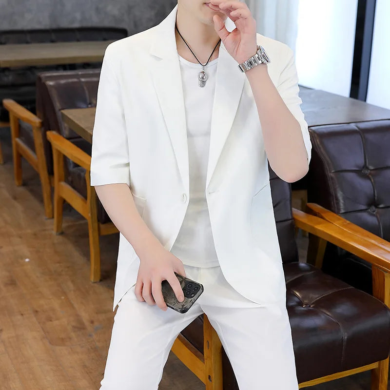 V2274-Casual men's business style suit, suitable for summer