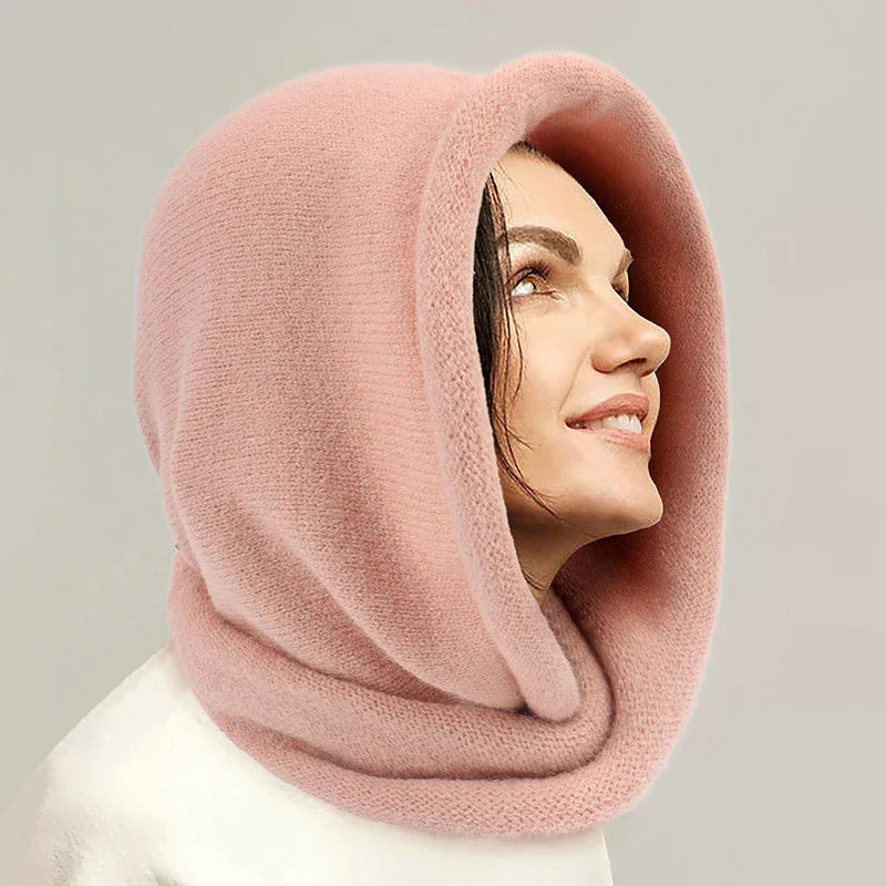 Women Knitted Scarf Hood Hat Neck Collar Cap