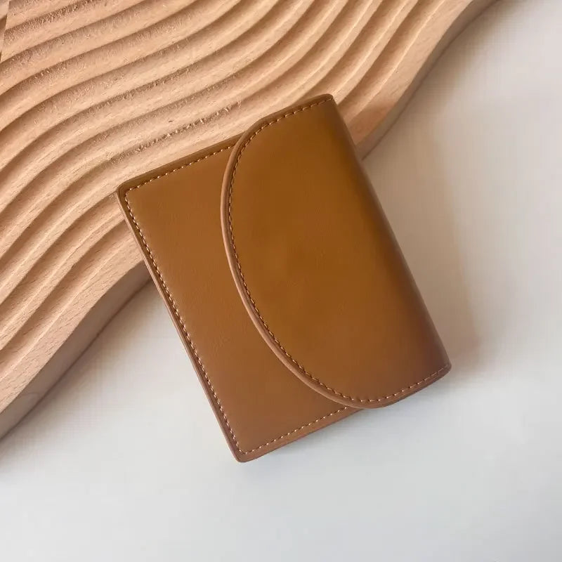 Korean Version Silver Credit Card Holder Purse for Women Simple Cover Type Coin Wallet Ins Student Wallet Female Card Wallet