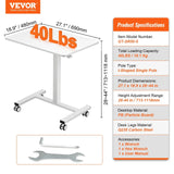 VEVOR 28"-44" Gas-Spring Height Adjustable Sit-Stand Desk W/