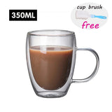 Double Wall Glass Cup Heat Resistant Transparent High
