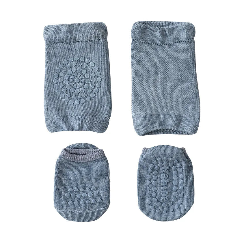Summer Baby Knee Pads Socks Set Solid Color