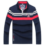 TACE&SHARK Brand Shark Embroidery Long Sleeve Polo Tops