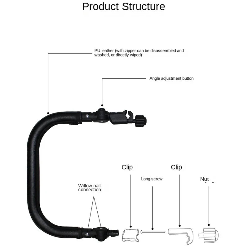 Stroller Bumper Bar Universal Armrest Stroller Accessories Adjustable