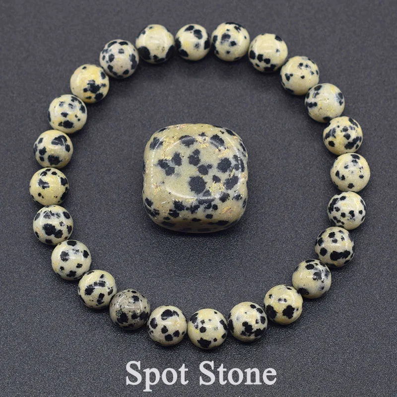 Real Natural Labradorite Stone Bead Bracelet Men Women