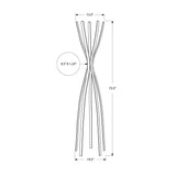Elegant Satin Black 72" Contemporary Metal Coat Rack
