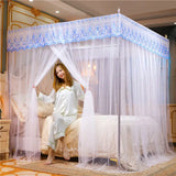 Embroidery Lace Pleated Mosquito Net for Bed Square