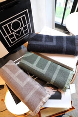 Brand Totem* Scarf Stripe Simple Design Cashmere Woven