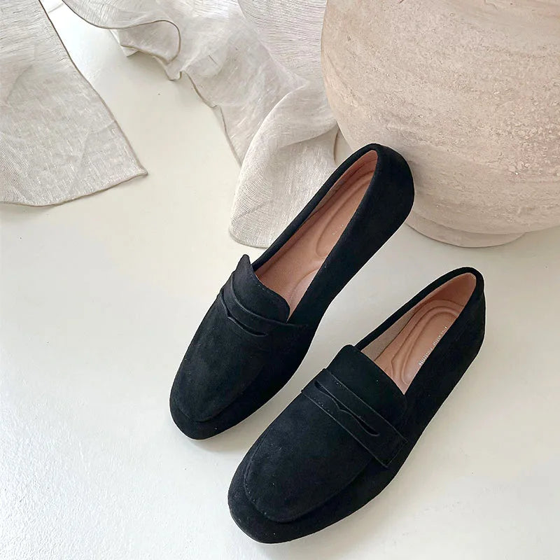 Casual Slip on Penny Shoes for Women Suede