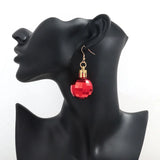 FishSheep Christmas Acrylic Mirror Disco Ball Drop Earring