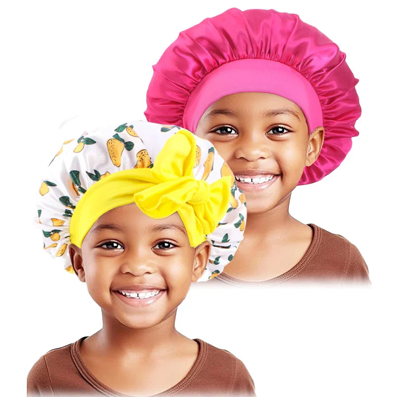 2PCS/LOT Solid Color Nightcap For Kids Wide Edge