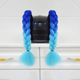 2Pcs Motorcycle Helmet Wig Braids Decoration