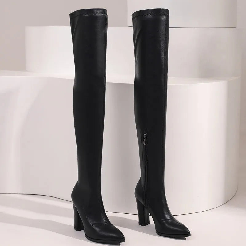 Sexy Thigh High Boots Women Autumn Winter Elastic