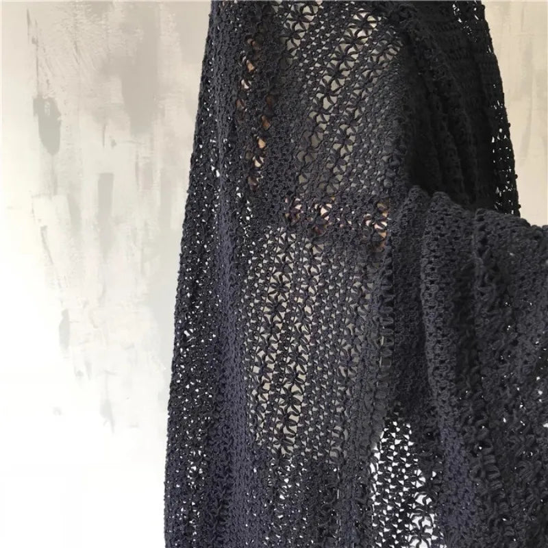 Hollow Woven Fabric Curtain Home Textile Plaid Fabric
