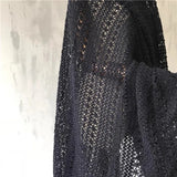 Hollow Woven Fabric Curtain Home Textile Plaid Fabric