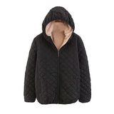 Over Size Womens Long-Sleeve Zipper Front Hoode Warm
