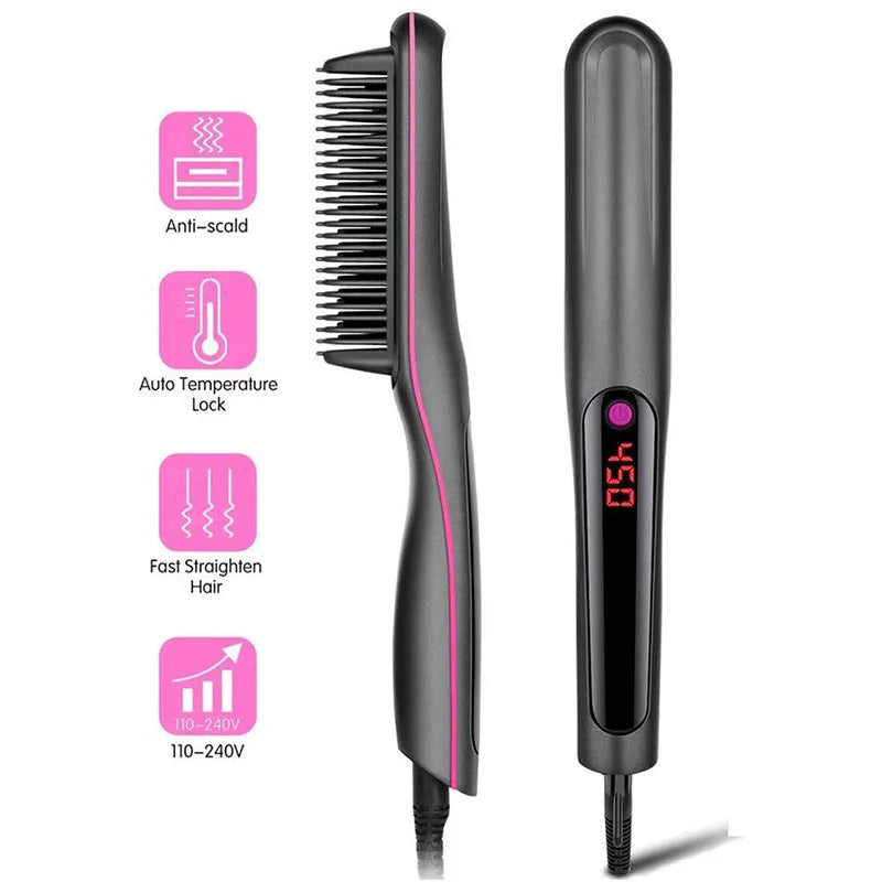 Hair Straightening Comb Anti-Scald Smooth Frizzy Hair Fast